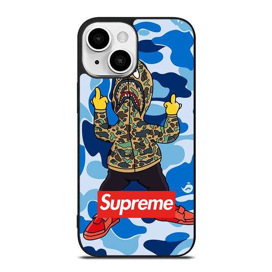 CAMO BAPE SHARK BLUE iPhone 13 Mini Case Cover