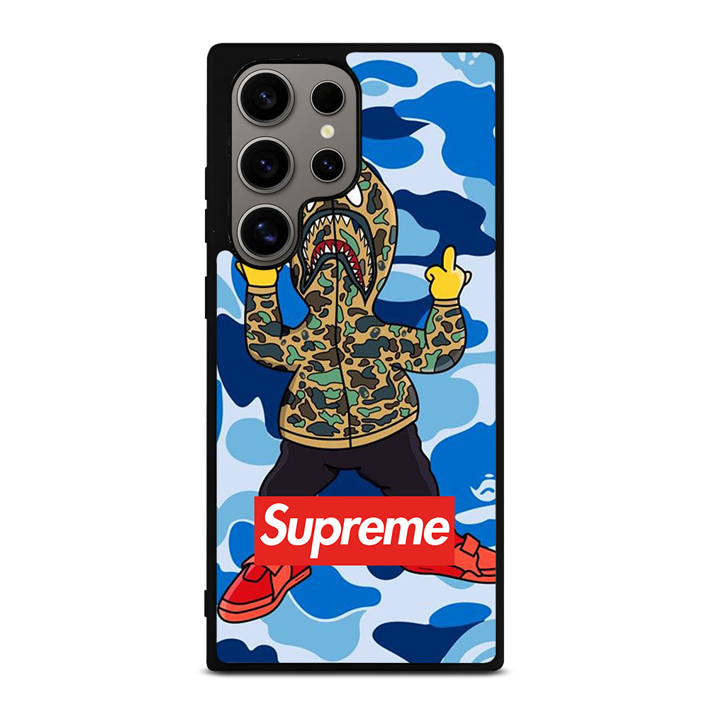 CAMO BAPE SHARK BLUE Samsung Galaxy S24 Ultra Case Cover