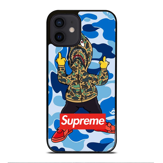 CAMO BAPE SHARK BLUE iPhone 12 Mini Case Cover