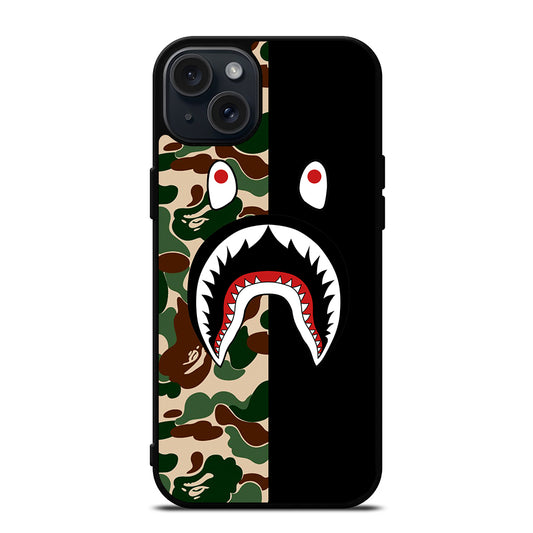 CAMO BAPE SHARK LOGO 2 iPhone 15 Plus Case Cover