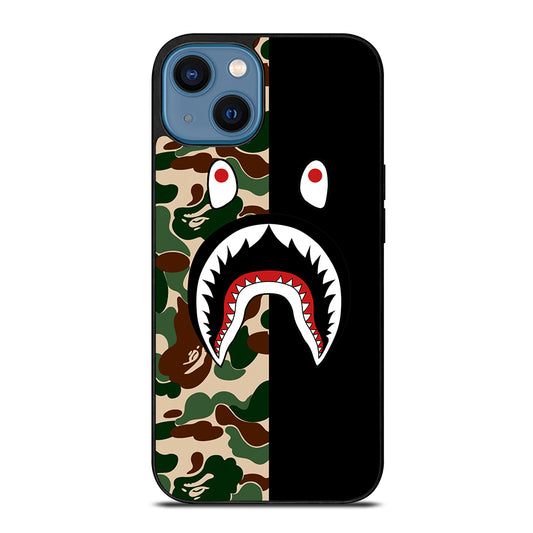 CAMO BAPE SHARK LOGO 2 iPhone 14 Case Cover