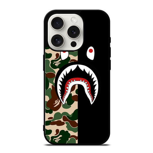 CAMO BAPE SHARK LOGO 2 iPhone 15 Pro Case Cover