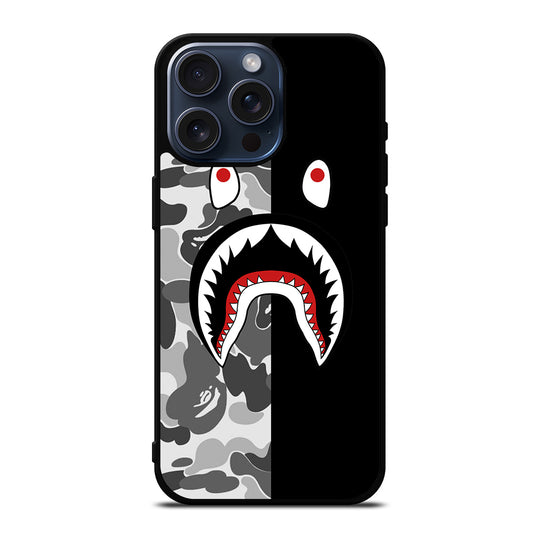 CAMO BAPE SHARK LOGO 3 iPhone 15 Pro Max Case Cover