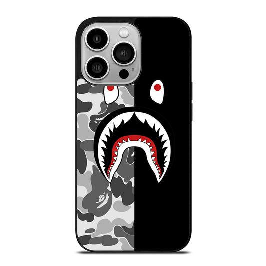 CAMO BAPE SHARK LOGO 3 iPhone 14 Pro Case Cover