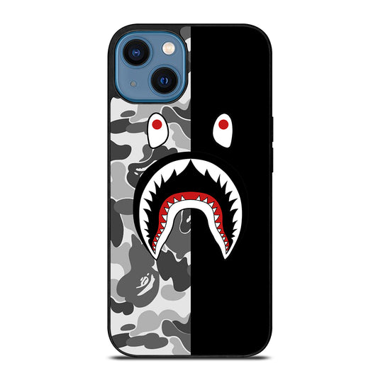 CAMO BAPE SHARK LOGO 3 iPhone 14 Case Cover