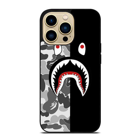 CAMO BAPE SHARK LOGO 3 iPhone 14 Pro Max Case Cover