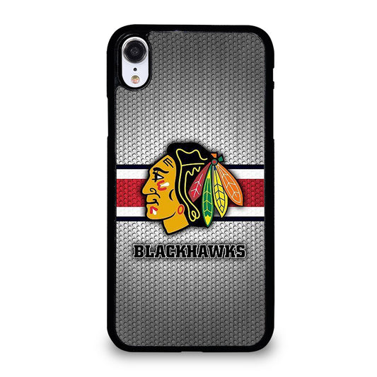 CHICAGO BLACKHAWKS METAL LOGO iPhone XR Case Cover