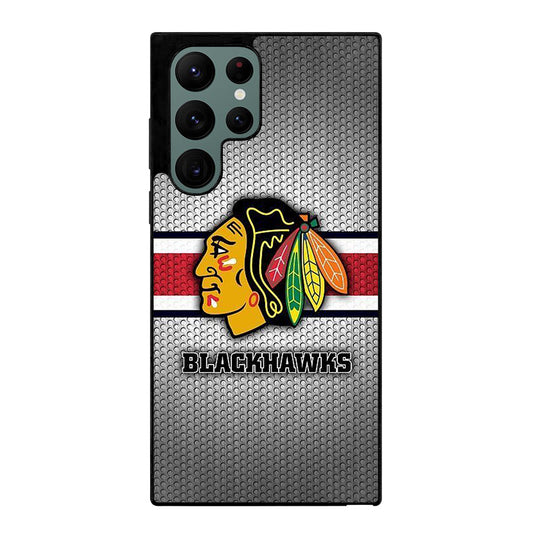 CHICAGO BLACKHAWKS METAL LOGO Samsung Galaxy S22 Ultra Case Cover