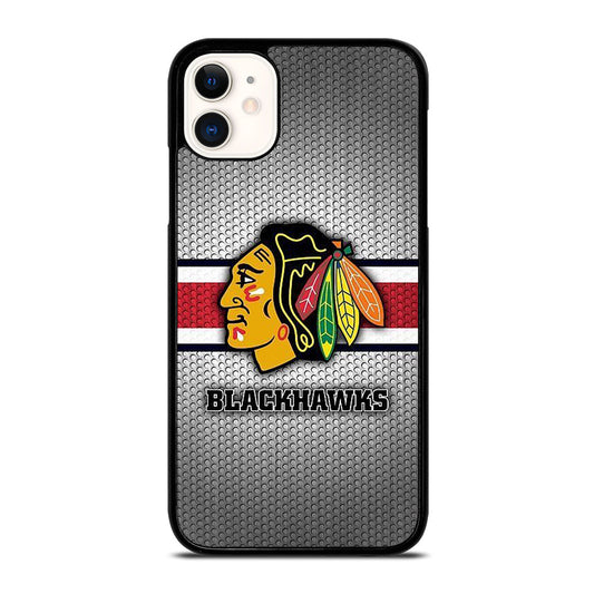 CHICAGO BLACKHAWKS METAL LOGO iPhone 11 Case Cover