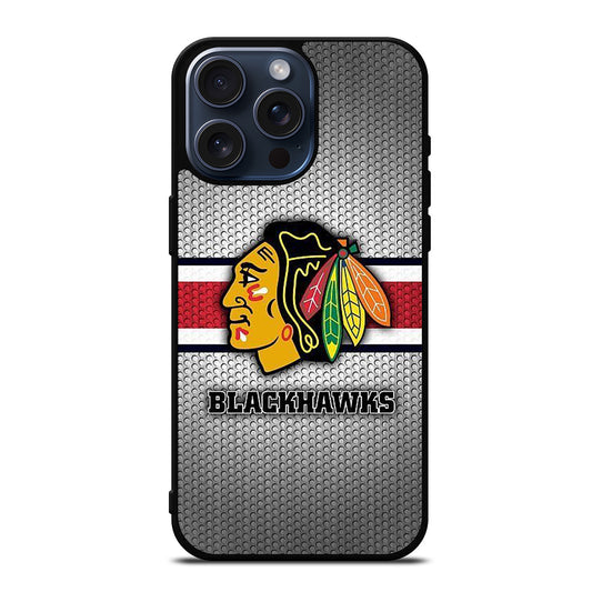 CHICAGO BLACKHAWKS METAL LOGO iPhone 15 Pro Max Case Cover