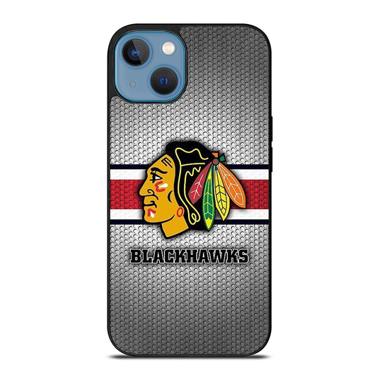 CHICAGO BLACKHAWKS METAL LOGO iPhone 13 Case Cover