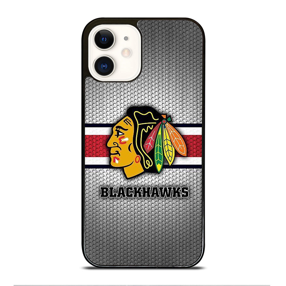 CHICAGO BLACKHAWKS METAL LOGO iPhone 12 Case Cover