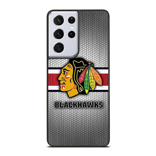 CHICAGO BLACKHAWKS METAL LOGO Samsung Galaxy S21 Ultra Case Cover
