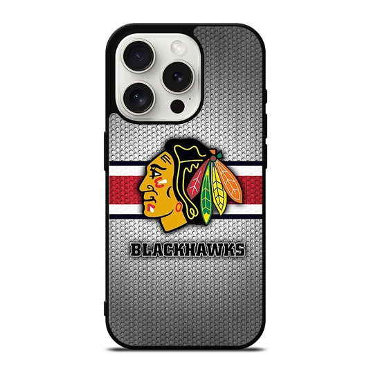 CHICAGO BLACKHAWKS METAL LOGO iPhone 15 Pro Case Cover