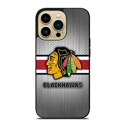 CHICAGO BLACKHAWKS METAL LOGO iPhone 14 Pro Max Case Cover