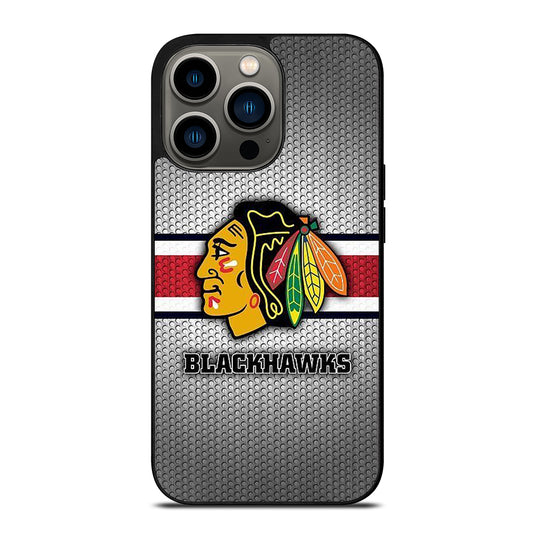 CHICAGO BLACKHAWKS METAL LOGO iPhone 13 Pro Case Cover