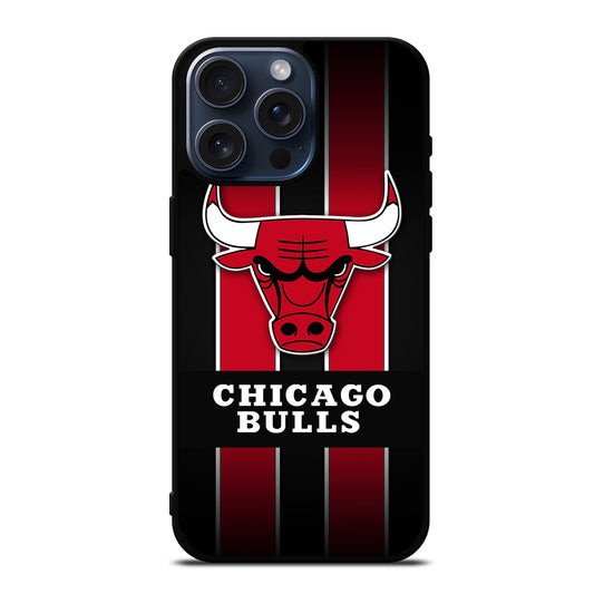 CHICAGO BULLS STRIPE LOGO iPhone 15 Pro Max Case Cover
