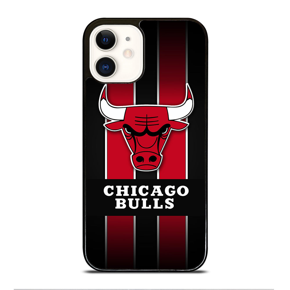 CHICAGO BULLS STRIPE LOGO iPhone 12 Case Cover