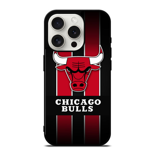 CHICAGO BULLS STRIPE LOGO iPhone 15 Pro Case Cover
