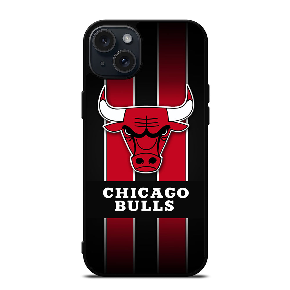 CHICAGO BULLS STRIPE LOGO iPhone 15 Plus Case Cover