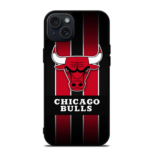 CHICAGO BULLS STRIPE LOGO iPhone 15 Plus Case Cover