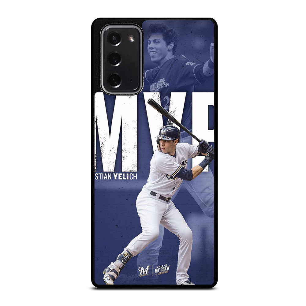 CHRISTIAN YELICH MILWAUKEE BREWERS FOOTBALL 2 Samsung Galaxy Note 20 Case Cover