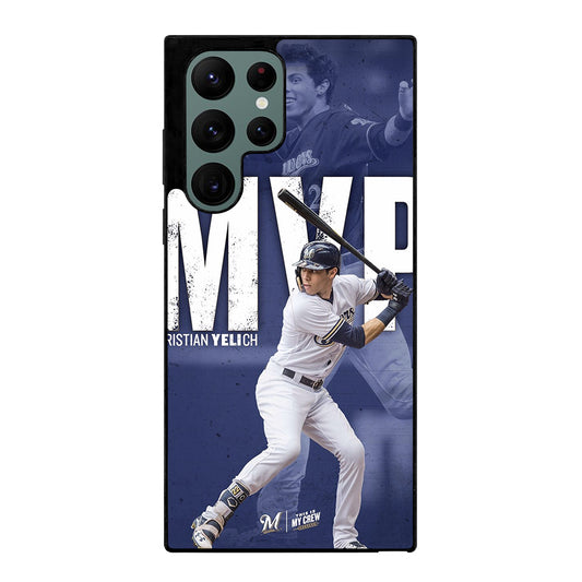 CHRISTIAN YELICH MILWAUKEE BREWERS FOOTBALL 2 Samsung Galaxy S22 Ultra Case Cover