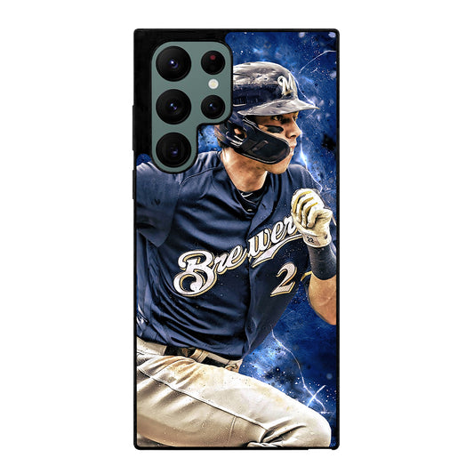 CHRISTIAN YELICH MILWAUKEE BREWERS FOOTBALL Samsung Galaxy S22 Ultra Case Cover