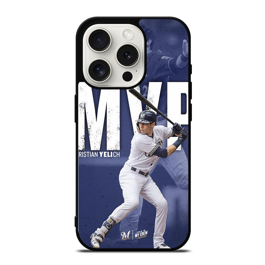 CHRISTIAN YELICH MILWAUKEE BREWERS FOOTBALL 2 iPhone 15 Pro Case Cover