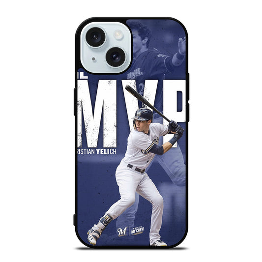 CHRISTIAN YELICH MILWAUKEE BREWERS FOOTBALL 2 iPhone 15 Case Cover
