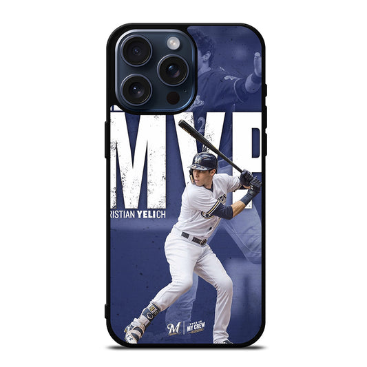 CHRISTIAN YELICH MILWAUKEE BREWERS FOOTBALL 2 iPhone 15 Pro Max Case Cover