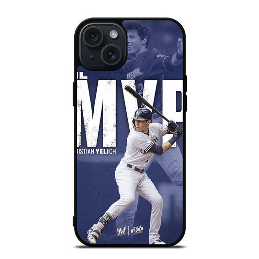 CHRISTIAN YELICH MILWAUKEE BREWERS FOOTBALL 2 iPhone 15 Plus Case Cover