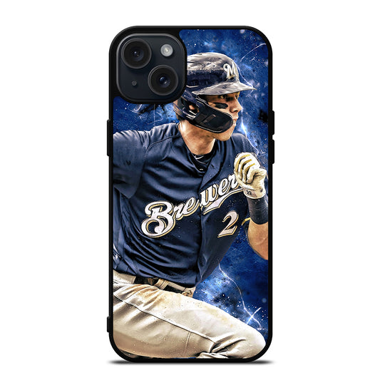 CHRISTIAN YELICH MILWAUKEE BREWERS FOOTBALL iPhone 15 Plus Case Cover