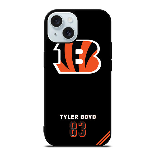 CINCINNATI BENGALS 83 TYLER BOYD iPhone 15 Case Cover