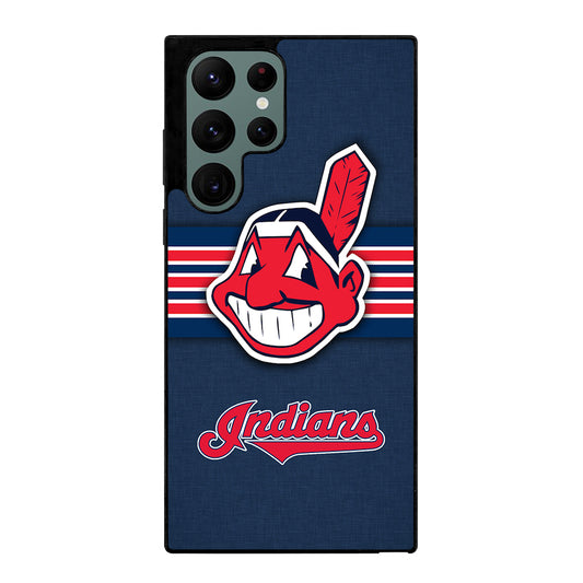 CLEVELAND INDIANS MLB STRIPE Samsung Galaxy S22 Ultra Case Cover