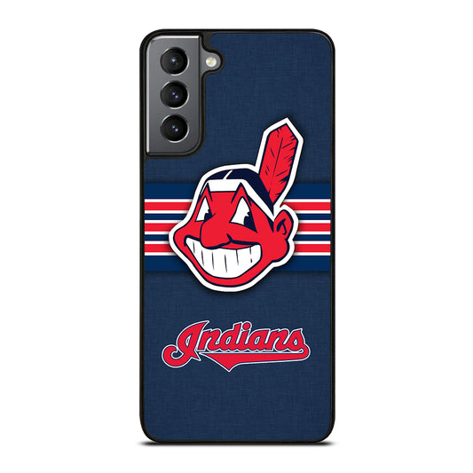 CLEVELAND INDIANS MLB STRIPE Samsung Galaxy S21 Plus Case Cover