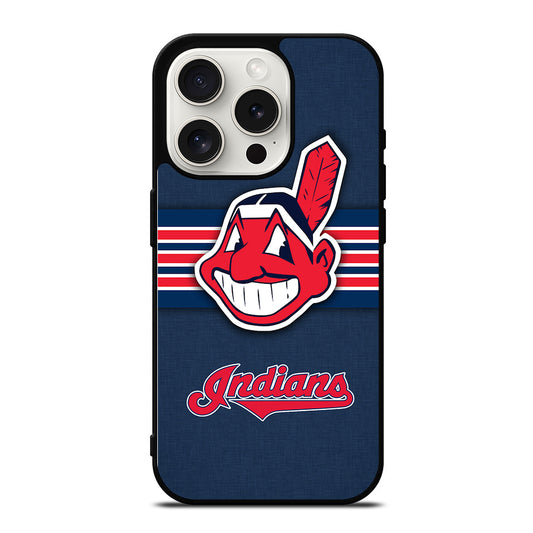 CLEVELAND INDIANS MLB STRIPE iPhone 15 Pro Case Cover