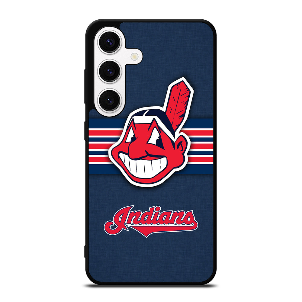 CLEVELAND INDIANS MLB STRIPE Samsung Galaxy S24 Case Cover