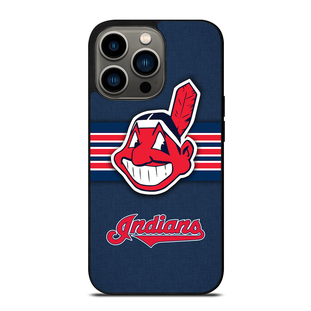 CLEVELAND INDIANS MLB STRIPE iPhone 13 Pro Case Cover