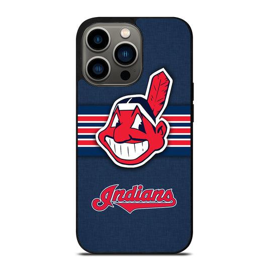 CLEVELAND INDIANS MLB STRIPE iPhone 13 Pro Case Cover