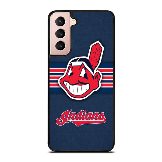 CLEVELAND INDIANS MLB STRIPE Samsung Galaxy S21 Case Cover