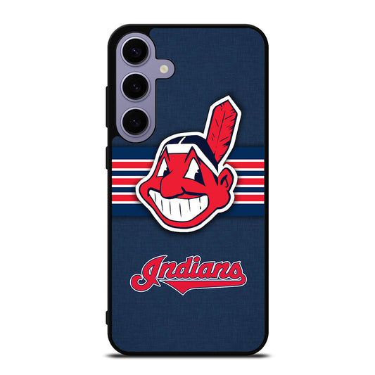 CLEVELAND INDIANS MLB STRIPE Samsung Galaxy S24 Plus Case Cover