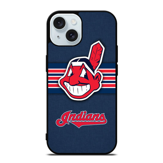 CLEVELAND INDIANS MLB STRIPE iPhone 15 Case Cover