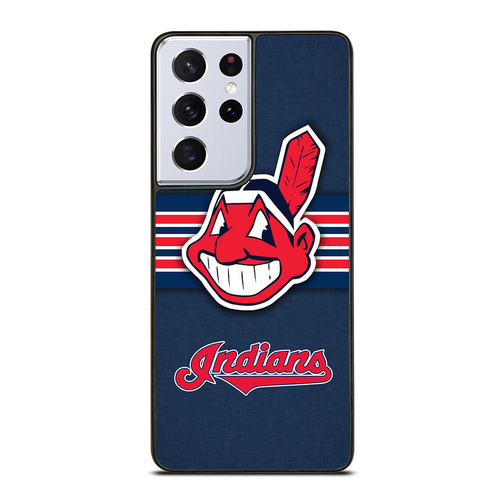 CLEVELAND INDIANS MLB STRIPE Samsung Galaxy S21 Ultra Case Cover
