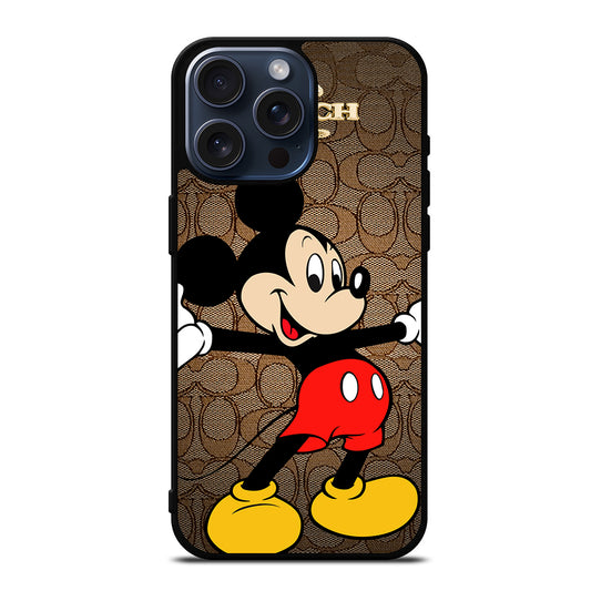COACH BROWN MICKEY MOUSE 2 iPhone 15 Pro Max Case Cover