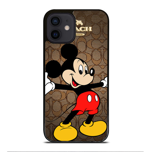 COACH BROWN MICKEY MOUSE 2 iPhone 12 Mini Case Cover