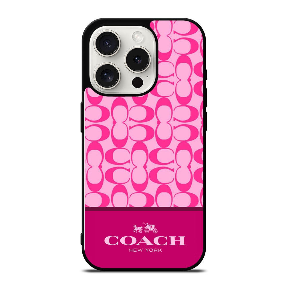 COACH NEW YORK PINK PATTERN iPhone 15 Pro Case Cover