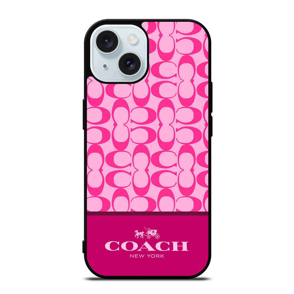 COACH NEW YORK PINK PATTERN iPhone 15 Case Cover