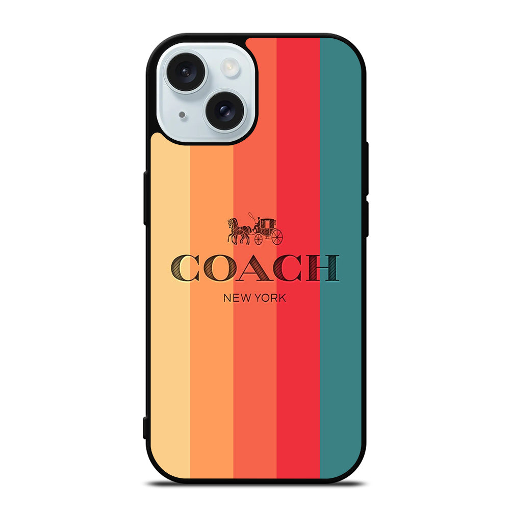 COACH NEW YORK STRIPE iPhone 15 Case Cover