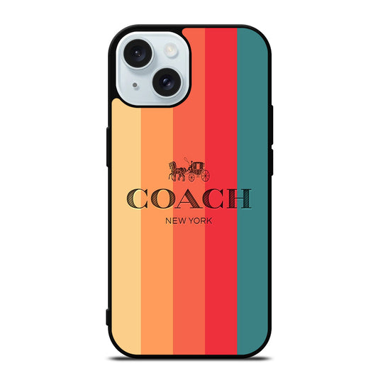 COACH NEW YORK STRIPE iPhone 15 Case Cover